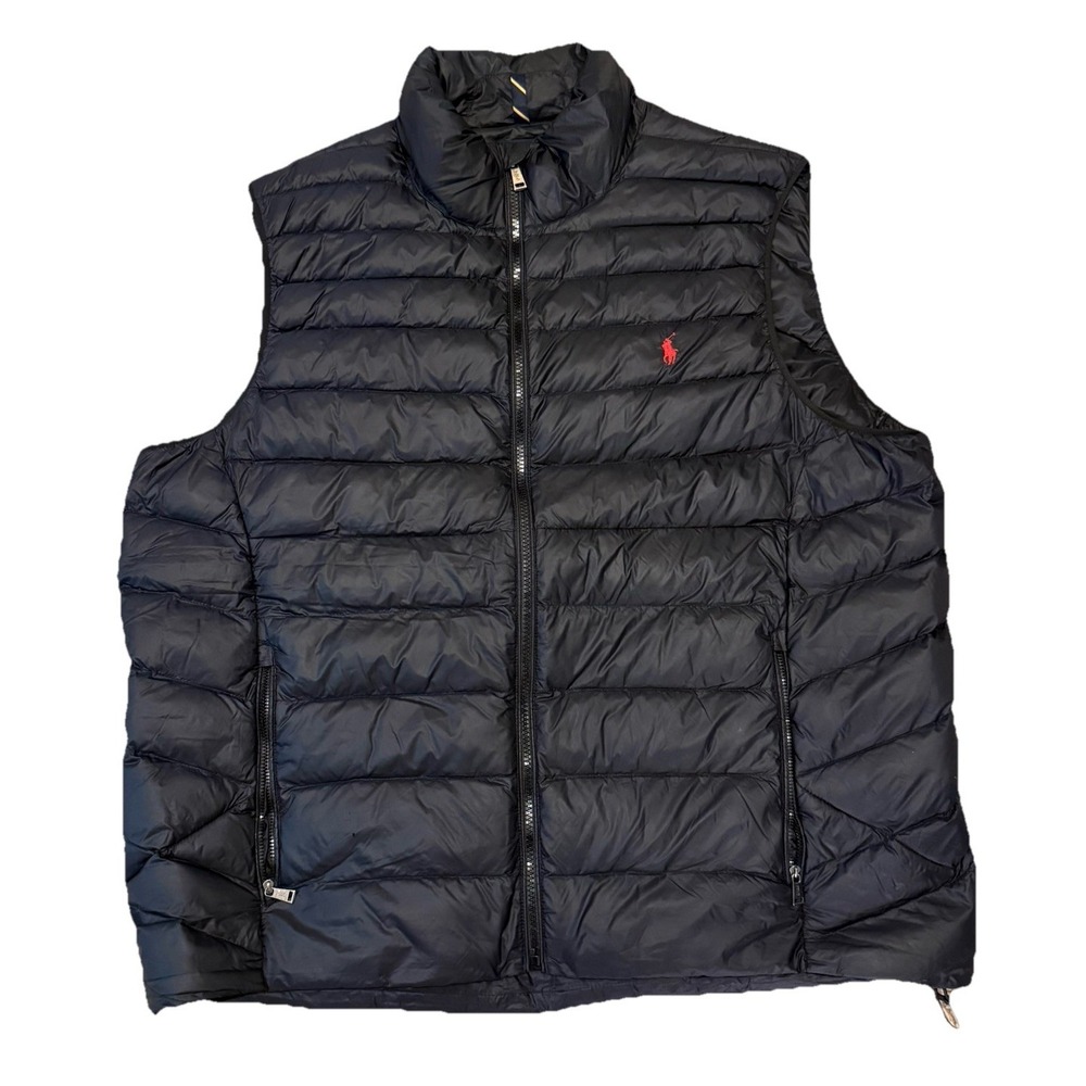 Polo Ralph Lauren Vest Mens XXL Black Puffer Packable Lightweight Quilted